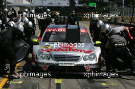 03.06.2005 Brno, Czech Republic,  Pitstop practice of Bernd Schneider (GER), Vodafone AMG-Mercedes, AMG-Mercedes C-Klasse - DTM 2005 at Automotodrom Brno, Czech Republic (Deutsche Tourenwagen Masters)