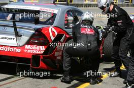 03.06.2005 Brno, Czech Republic,  Pitstop practice of Bernd Schneider (GER), Vodafone AMG-Mercedes, AMG-Mercedes C-Klasse - DTM 2005 at Automotodrom Brno, Czech Republic (Deutsche Tourenwagen Masters)