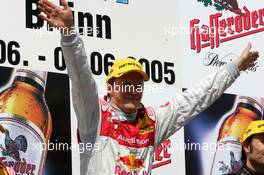 05.06.2005 Brno, Czech Republic,  Podium, Mattias Ekström (SWE), Audi Sport Team Abt Sportsline, Portrait (1st) - DTM 2005 at Automotodrom Brno, Czech Republic (Deutsche Tourenwagen Masters)