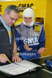 29.04.2005 Klettwitz, Germany,  Marcel Fässler (SUI), Opel Performance Center, Portrait, dissapointed with his result on the Friday - DTM 2005 at Eurospeedway Lausitzring (Deutsche Tourenwagen Masters)