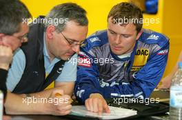 29.04.2005 Klettwitz, Germany,  Marcel Fässler (SUI), Opel Performance Center, Portrait, dissapointed with his result on the Friday - DTM 2005 at Eurospeedway Lausitzring (Deutsche Tourenwagen Masters)