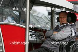 30.04.2005 Klettwitz, Germany,  Dr. Wolfgang Ullrich (GER), Audi's Head of Sport, at the pitwall - DTM 2005 at Eurospeedway Lausitzring (Deutsche Tourenwagen Masters)