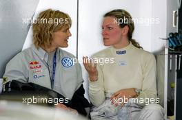 30.04.2005 Klettwitz, Germany,  Tina Thörner (SWE), girlfriend of Mattias Ekström (SWE) (left) and Christina Surer (AUT), girlfriend of Christian Abt (GER) (right) - DTM 2005 at Eurospeedway Lausitzring (Deutsche Tourenwagen Masters)