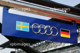 30.04.2005 Klettwitz, Germany,  Pitstop sign of Mattias Ekström and Martin Tomczyk, Audi Sport Team Abt Sportsline - DTM 2005 at Eurospeedway Lausitzring (Deutsche Tourenwagen Masters)