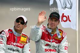 01.05.2005 Klettwitz, Germany,  Driver parade, Rinaldo Capello (ITA), Audi Sport Team Joest, Portrait (left) and Frank Stippler (GER), Audi Sport Team Joest, Portrait (right) - DTM 2005 at Eurospeedway Lausitzring (Deutsche Tourenwagen Masters)