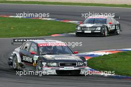 01.05.2005 Klettwitz, Germany,  Rinaldo Capello (ITA), Audi Sport Team Joest, Audi A4 DTM, in front of Laurent Aiello (FRA), Opel Performance Center, Opel Vectra GTS V8 - DTM 2005 at Eurospeedway Lausitzring (Deutsche Tourenwagen Masters)