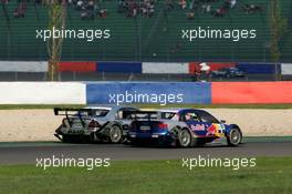 01.05.2005 Klettwitz, Germany,  Martin Tomczyk (GER), Audi Sport Team Abt Sportsline, Audi A4 DTM and Jean Alesi (FRA), AMG-Mercedes, AMG-Mercedes C-Klasse, fighting for position - DTM 2005 at Eurospeedway Lausitzring (Deutsche Tourenwagen Masters)