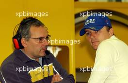 16.09.2005 Klettwitz, Germany,  Marcel Fässler (SUI), Opel Performance Center, Portrait (right), with his race engineer - DTM 2005 at Lausitzring (Deutsche Tourenwagen Masters)