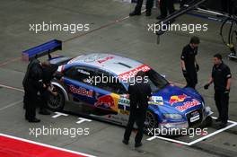 16.09.2005 Klettwitz, Germany,  Mattias Ekström (SWE), Audi Sport Team Abt Sportsline, Audi A4 DTM, in the pitlane - DTM 2005 at Lausitzring (Deutsche Tourenwagen Masters)