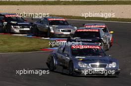 18.09.2005 Klettwitz, Germany,  Jean Alesi (FRA), AMG-Mercedes, AMG-Mercedes C-Klasse, leads Allan McNish (GBR), Audi Sport Team Abt, Audi A4 DTM, Bernd Schneider (GER), Vodafone AMG-Mercedes, AMG-Mercedes C-Klasse, Pierre Kaffer (GER), Audi Sport Team Joest Racing, Audi A4 DTM and Rinaldo Capello (ITA), Audi Sport Team Joest, Audi A4 DTM - DTM 2005 at Lausitzring (Deutsche Tourenwagen Masters)