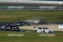 18.09.2005 Klettwitz, Germany,  Collision between Frank Stippler (GER), Audi Sport Team Joest, Audi A4 DTM and Jean Alesi (FRA), AMG-Mercedes, AMG-Mercedes C-Klasse - DTM 2005 at Lausitzring (Deutsche Tourenwagen Masters)