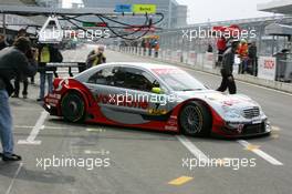 16.04.2005 Hockenheim, Germany,  Bernd Schneider (GER), Vodafone AMG-Mercedes, AMG-Mercedes C-Klasse, driving out of the pitbox - DTM 2005 at Hockenheimring Baden-Württemberg (Deutsche Tourenwagen Masters)