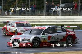 23.10.2005 Hockenheim, Germany,  Tom Kristensen (DNK), Audi Sport Team Abt, Audi A4 DTM, leads Frank Stippler (GER), Audi Sport Team Joest, Audi A4 DTM - DTM 2005 at Hockenheimring (Deutsche Tourenwagen Masters)