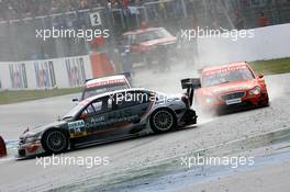 23.10.2005 Hockenheim, Germany,  Alexandros Margaritis (GRC), Mücke Motorsport, AMG-Mercedes C-Klasse, drives into the back of Christian Abt (GER), Audi Sport Team Joest Racing, Audi A4 DTM, sending the latter into a spin - DTM 2005 at Hockenheimring (Deutsche Tourenwagen Masters)