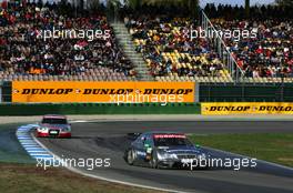 23.10.2005 Hockenheim, Germany,  Gary Paffett (GBR), DaimlerChrysler Bank AMG-Mercedes, AMG-Mercedes C-Klasse, leads Tom Kristensen (DNK), Audi Sport Team Abt, Audi A4 DTM - DTM 2005 at Hockenheimring (Deutsche Tourenwagen Masters)
