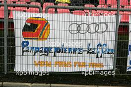 23.10.2005 Hockenheim, Germany,  Fan flag for Pierre Kaffer - DTM 2005 at Hockenheimring (Deutsche Tourenwagen Masters)