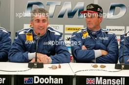 15.07.2005 Nürnberg, Germany,  Press conference, Mick Doohan (AUS) and Nigel Mansell (GBR) - DTM 2005 Race of the Legends at Norisring (Deutsche Tourenwagen Masters)