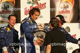 16.07.2005 Nürnberg, Germany,  Podium, Alain Prost (FRA) (1st), receiving the winners trophy - DTM 2005 Race of the Legends at Norisring (Deutsche Tourenwagen Masters)