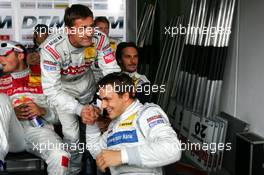 06.08.2005 Nürburg, Germany,  Bernd Schneider (GER), Vodafone AMG-Mercedes, Portrait, congratulates Gary Paffett (GBR), DaimlerChrysler Bank AMG-Mercedes, Portrait, with his pole position - DTM 2005 at Nürburgring (Deutsche Tourenwagen Masters)