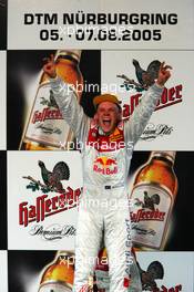 07.08.2005 Nürburg, Germany,  Podium, race winner Mattias Ekström (SWE), Audi Sport Team Abt Sportsline, Portrait (1st) - DTM 2005 at Nürburgring (Deutsche Tourenwagen Masters)