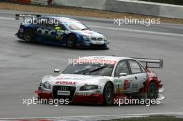 07.08.2005 Nürburg, Germany,  Tom Kristensen (DNK), Audi Sport Team Abt, Audi A4 DTM, leads Manuel Reuter (GER), Opel Performance Center, Opel Vectra GTS V8 - DTM 2005 at Nürburgring (Deutsche Tourenwagen Masters)