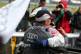 07.08.2005 Nürburg, Germany,  Mattias Ekström (SWE), Audi Sport Team Abt Sportsline, being congratulated by Dr. Wolfgang Ullrich (GER), Audi's Head of Sport - DTM 2005 at Nürburgring (Deutsche Tourenwagen Masters)