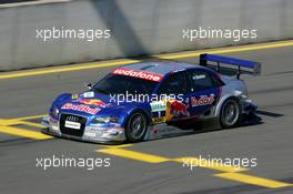 15.07.2005 Nürnberg, Germany,  Mattias Ekström (SWE), Audi Sport Team Abt Sportsline, Audi A4 DTM, crossing the finish line - DTM 2005 at Norisring (Deutsche Tourenwagen Masters)