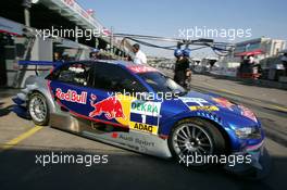 15.07.2005 Nürnberg, Germany,  Mattias Ekström (SWE), Audi Sport Team Abt Sportsline, Audi A4 DTM, driving out of the pitbox - DTM 2005 at Norisring (Deutsche Tourenwagen Masters)