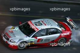 16.07.2005 Nürnberg, Germany,  Frank Stippler (GER), Audi Sport Team Joest, Audi A4 DTM, locking up under breaking - DTM 2005 at Norisring (Deutsche Tourenwagen Masters)