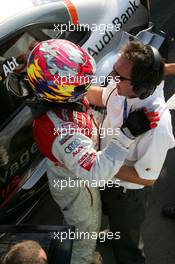 17.07.2005 Nürnberg, Germany,  Christian Abt (GER), Audi Sport Team Joest Racing, Portrait (2nd), being congratulated by a team member - DTM 2005 at Norisring (Deutsche Tourenwagen Masters)