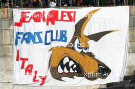 17.07.2005 Nürnberg, Germany,  Flag of Italian Jean Alesi fans - DTM 2005 at Norisring (Deutsche Tourenwagen Masters)