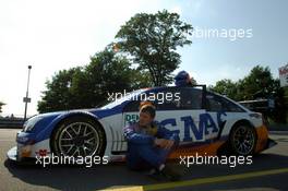 17.07.2005 Nürnberg, Germany,  Marcel Fässler (SUI), Opel Performance Center, Opel Vectra GTS V8, sitting next to the car at the pre-grid - DTM 2005 at Norisring (Deutsche Tourenwagen Masters)