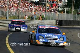 17.07.2005 Nürnberg, Germany,  Marcel Fässler (SUI), Opel Performance Center, Opel Vectra GTS V8, leads Mattias Ekström (SWE), Audi Sport Team Abt Sportsline, Audi A4 DTM - DTM 2005 at Norisring (Deutsche Tourenwagen Masters)