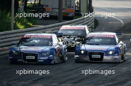 17.07.2005 Nürnberg, Germany,  Martin Tomczyk (GER), Audi Sport Team Abt Sportsline, Audi A4 DTM (left) and Mattias Ekström (SWE), Audi Sport Team Abt Sportsline, Audi A4 DTM (right), side-by-side - DTM 2005 at Norisring (Deutsche Tourenwagen Masters)