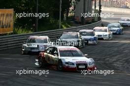 17.07.2005 Nürnberg, Germany,  Tom Kristensen (DNK), Audi Sport Team Abt, Audi A4 DTM, leads Jean Alesi (FRA), AMG-Mercedes, AMG-Mercedes C-Klasse, Mika Häkkinen (FIN), Sport Edition AMG-Mercedes, AMG-Mercedes C-Klasse, Mattias Ekström (SWE), Audi Sport Team Abt Sportsline, Audi A4 DTM, Jamie Green (GBR), Salzgitter AMG-Mercedes, AMG-Mercedes C-Klasse, Manuel Reuter (GER), Opel Performance Center, Opel Vectra GTS V8 and Bernd Schneider (GER), Vodafone AMG-Mercedes, AMG-Mercedes C-Klasse - DTM 2005 at Norisring (Deutsche Tourenwagen Masters)