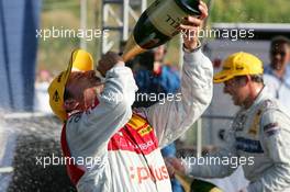 17.07.2005 Nürnberg, Germany,  Podium, Christian Abt (GER), Audi Sport Team Joest Racing, Portrait (2nd), enjoying the champaign - DTM 2005 at Norisring (Deutsche Tourenwagen Masters)