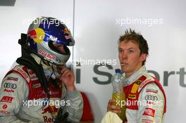 24.06.2005 Oschersleben, Germany,  Mattias Ekström (SWE), Audi Sport Team Abt Sportsline, Portrait (right), with Martin Tomczyk (GER), Audi Sport Team Abt Sportsline, Portrait (left) - DTM 2005 at Motopark Oschersleben (Deutsche Tourenwagen Masters)