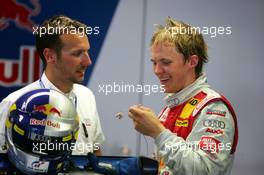 24.06.2005 Oschersleben, Germany,  Mattias Ekström (SWE), Audi Sport Team Abt Sportsline, Portrait (right), talking with his race engineer - DTM 2005 at Motopark Oschersleben (Deutsche Tourenwagen Masters)