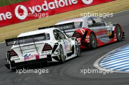 24.06.2005 Oschersleben, Germany,  Bernd Schneider (GER), Vodafone AMG-Mercedes, AMG-Mercedes C-Klasse, in front of Stefan Mücke (GER), Mücke Motorsport, AMG-Mercedes C-Klasse - DTM 2005 at Motopark Oschersleben (Deutsche Tourenwagen Masters)