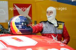 25.06.2005 Oschersleben, Germany,  Manuel Reuter (GER), Opel Performance Center, uses a special helmet with an extra air ventilation hose on the top - DTM 2005 at Motopark Oschersleben (Deutsche Tourenwagen Masters)