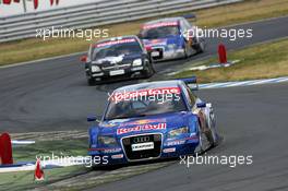 26.06.2005 Oschersleben, Germany,  Martin Tomczyk (GER), Audi Sport Team Abt Sportsline, Audi A4 DTM, leads Laurent Aiello (FRA), Opel Performance Center, Opel Vectra GTS V8 and Mattias Ekström (SWE), Audi Sport Team Abt Sportsline, Audi A4 DTM - DTM 2005 at Motopark Oschersleben (Deutsche Tourenwagen Masters)