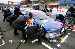 13.05.2005 Francorchamps, Belgium,  Pitstop practice of Mattias Ekström (SWE), Audi Sport Team Abt Sportsline, Audi A4 DTM - DTM 2005 at Spa Francorchamps, Belgium (Deutsche Tourenwagen Masters)