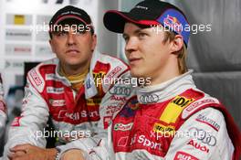 14.05.2005 Francorchamps, Belgium,  Second and third in qualifying, Mattias Ekström (SWE), Audi Sport Team Abt Sportsline, Portrait (2nd, right) and Christian Abt (GER), Audi Sport Team Joest Racing, Portrait (3rd, left) - DTM 2005 at Spa Francorchamps, Belgium (Deutsche Tourenwagen Masters)