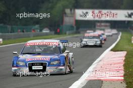 15.05.2005 Francorchamps, Belgium,  Mattias Ekström (SWE), Audi Sport Team Abt Sportsline, Audi A4 DTM, leading the race before the first pit stop - DTM 2005 at Spa Francorchamps, Belgium (Deutsche Tourenwagen Masters)