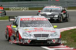 15.05.2005 Francorchamps, Belgium,  Bernd Schneider (GER), Vodafone AMG-Mercedes, AMG-Mercedes C-Klasse, in front of Laurent Aiello (FRA), Opel Performance Center, Opel Vectra GTS V8 - DTM 2005 at Spa Francorchamps, Belgium (Deutsche Tourenwagen Masters)