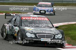 15.05.2005 Francorchamps, Belgium,  Mika Häkkinen (FIN), Sport Edition AMG-Mercedes, AMG-Mercedes C-Klasse, leads the race in front of Mattias Ekström (SWE), Audi Sport Team Abt Sportsline, Audi A4 DTM - DTM 2005 at Spa Francorchamps, Belgium (Deutsche Tourenwagen Masters)