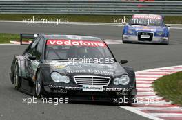 15.05.2005 Francorchamps, Belgium,  Mika Häkkinen (FIN), Sport Edition AMG-Mercedes, AMG-Mercedes C-Klasse, leads Mattias Ekström (SWE), Audi Sport Team Abt Sportsline, Audi A4 DTM - DTM 2005 at Spa Francorchamps, Belgium (Deutsche Tourenwagen Masters)