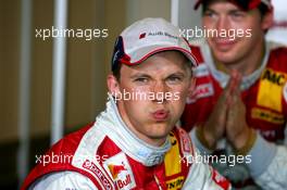 27.08.2005 Zandvoort, The Netherlands,  Mattias Ekström (SWE), Audi Sport Team Abt Sportsline, Portrait, impressed by the laptime of the pole position lap of Bernd Schneider (GER), Vodafone AMG-Mercedes - DTM 2005 at Circuit Park Zandvoort (Deutsche Tourenwagen Masters)