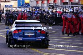 28.08.2005 Zandvoort, The Netherlands,  Mattias Ekström (SWE), Audi Sport Team Abt Sportsline, Audi A4 DTM, coming in for a pitstop practice - DTM 2005 at Circuit Park Zandvoort (Deutsche Tourenwagen Masters)