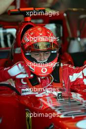 04.03.2005 Melbourne, Australia, Michael Schumacher, GER, Scuderia Ferrari Marlboro, F2004M, Pitlane, Box, Garage - Friday, March, Formula 1 World Championship, Rd 1, Australian Grand Prix, Practice